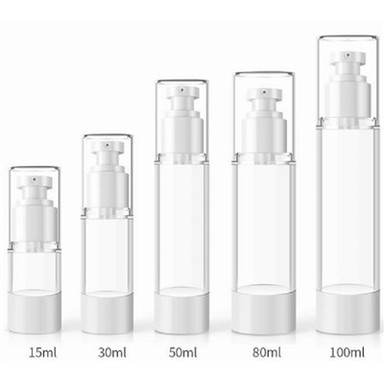 Ampolla de loció de crema sense aire de plàstic blanc